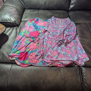 Set Of 2 Dear Scarlet Lizzie Floral Blouses , XL